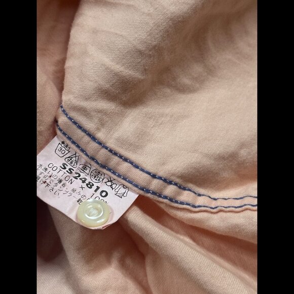 Sun Surf Hawaiian Shirt Medium 15.5 Mens Pink Long Sleeve Bikini Bottom Art - Picture 7 of 7